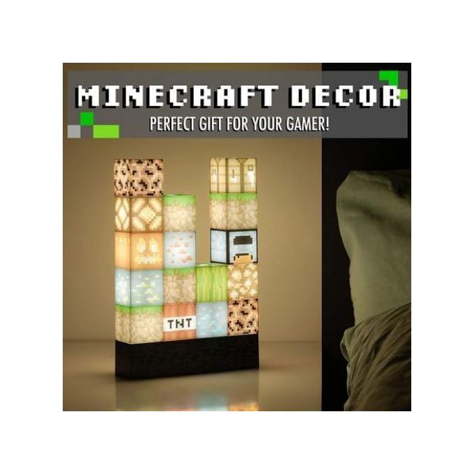 Lampe de construction en blocs 16 blocs lumineux personnalisables - Décoration interactive, jouet, veilleuse pour enfants,