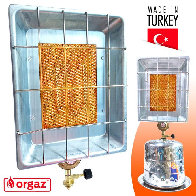 Orgaz سخان غاز, موقد تدفئة ,2.2 كيلو وات, موقد غاز للتسخين في الهواء الطلق, قوي، آمن واقتصادي, مع منظم غاز, للسفر والتخييم والمنزل