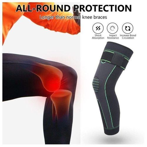 2 Manchons de compression longs pour les jambes,Genouillères douleurs articulaires وسادات دعم من قطعتين لدعامة الركبة كاملة الطول