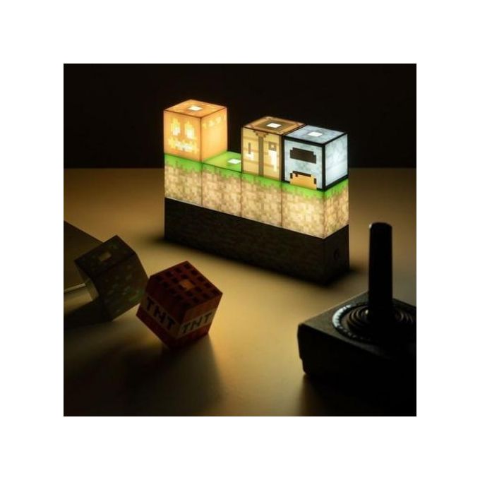 Lampe de construction en blocs 16 blocs lumineux personnalisables - Décoration interactive, jouet, veilleuse pour enfants,