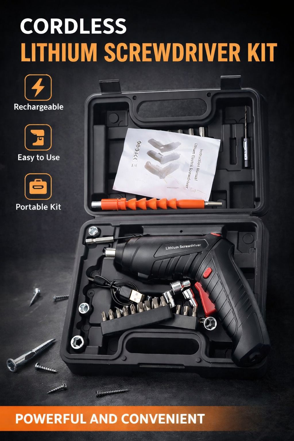 Coffret Visseuse + Pince Electrique Multifonction +Coffret 46 pieces