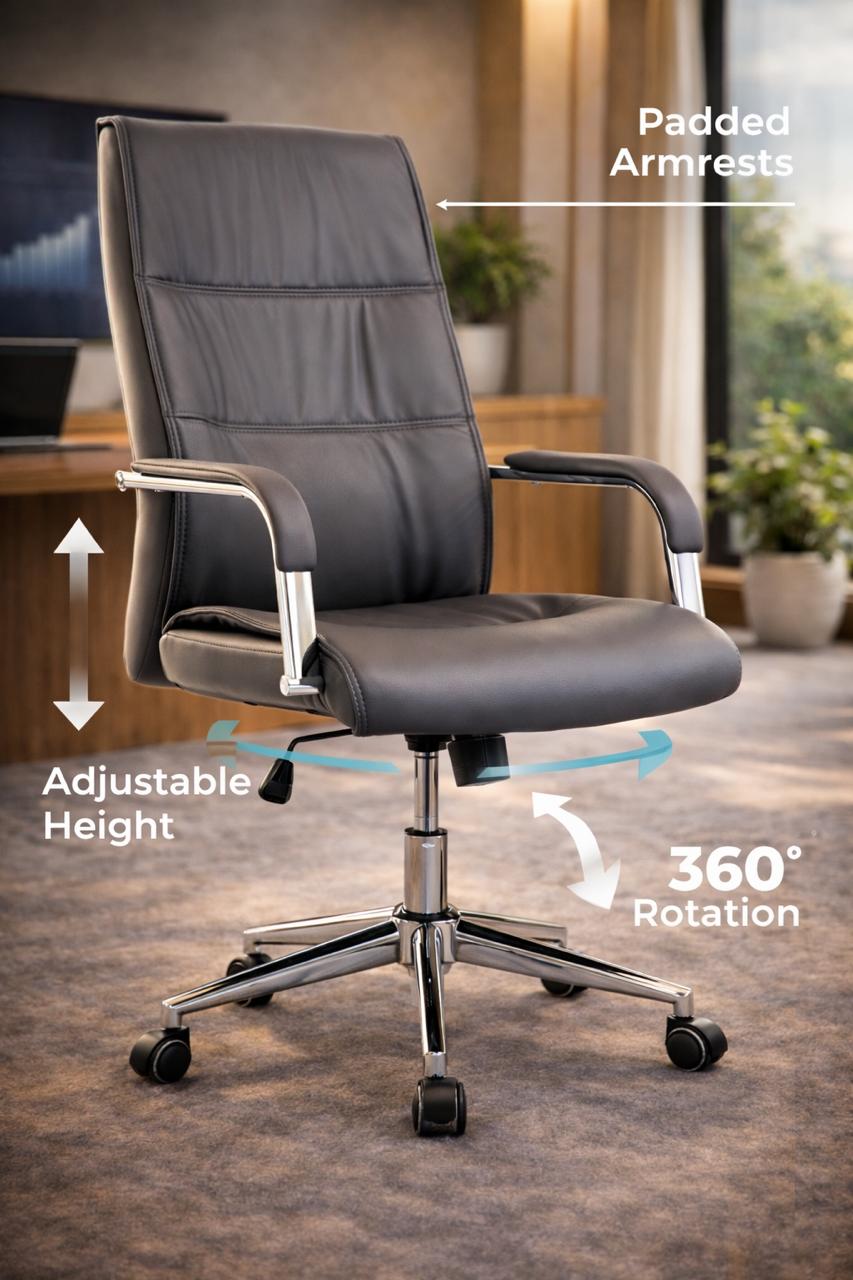 Fauteuil de Direction  Gris: Le Confort Ergonomique au Design Épuré