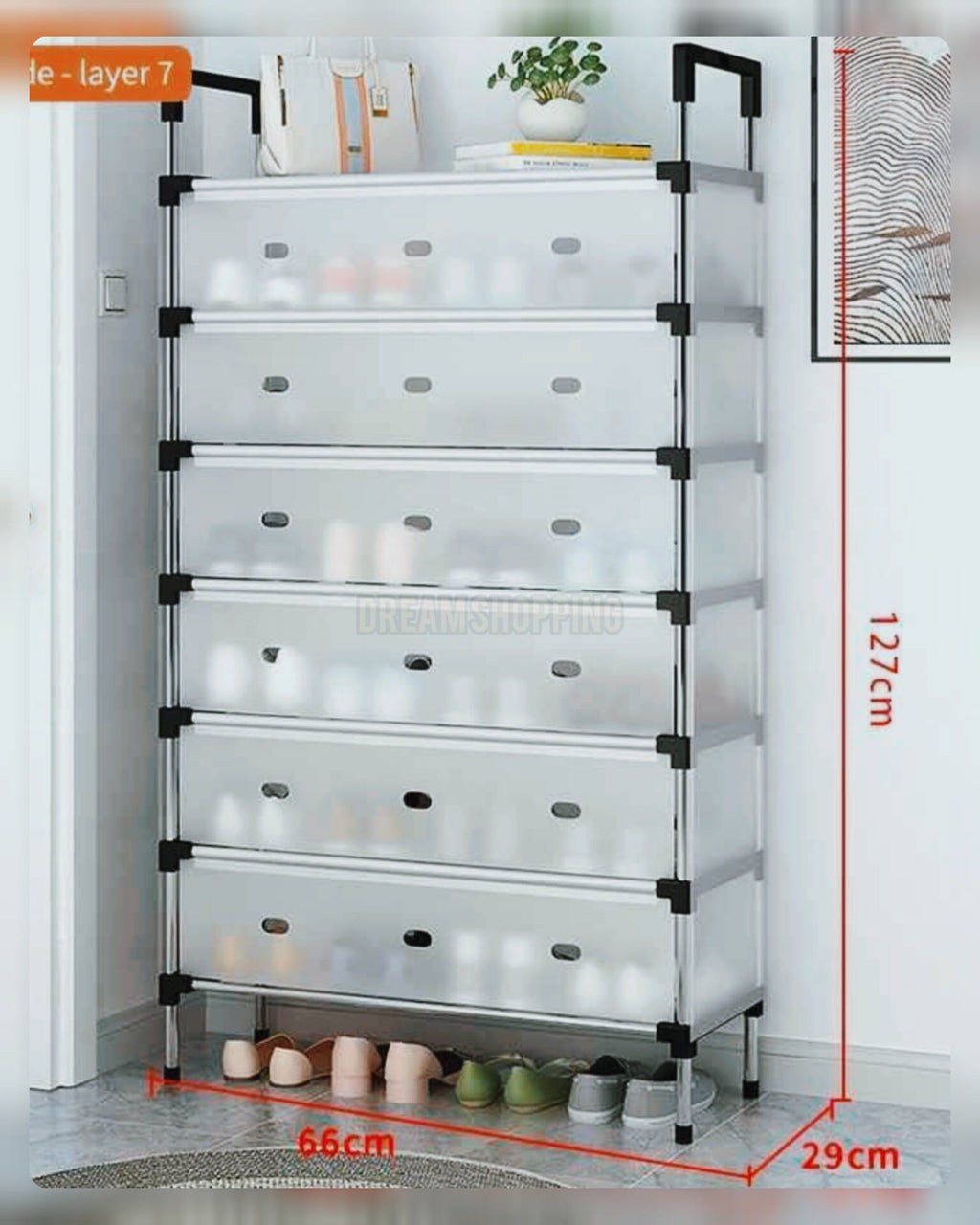 رف أحذية متعدد المستويات مع أبواب، منظم تخزين للأحذية، خزانة موفرة للمساحة للمدخل، الممر، الخزانة