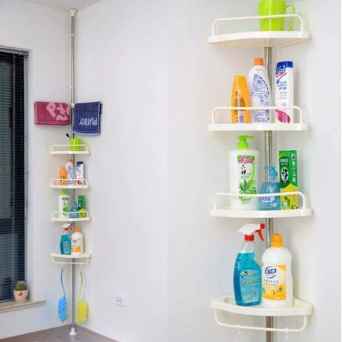 رف تخزين من 4 طوابق للحمام رف تنظيم قابل للتعديل متعدد الأغراض MULTI CORNER SHELF