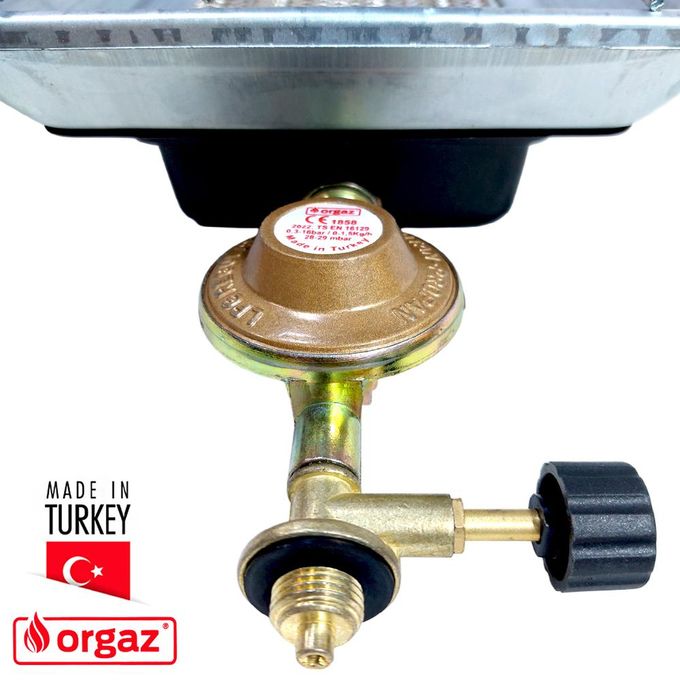 Orgaz سخان غاز, موقد تدفئة ,2.2 كيلو وات, موقد غاز للتسخين في الهواء الطلق, قوي، آمن واقتصادي, مع منظم غاز, للسفر والتخييم والمنزل