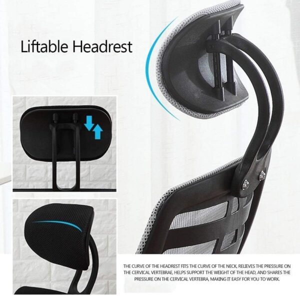 Chaise de Bureau Ergonomique avec Support Lombaire et Appui-tête