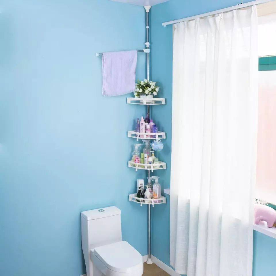 رف تخزين من 4 طوابق للحمام رف تنظيم قابل للتعديل متعدد الأغراض MULTI CORNER SHELF