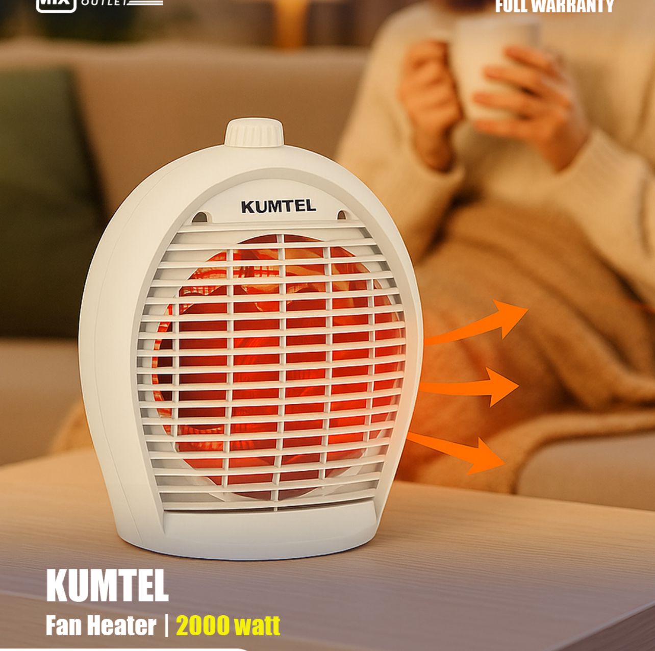 Chauffage soufflant KUMTEL MADE IN TURQUE 2000 W à trois niveaux de puissance, idéal pour une utilisation au bureau, , dans la salle de bain, le salon ou la chambre. Fixation murale. Fonction turbo, économie d'énergie, silencieux