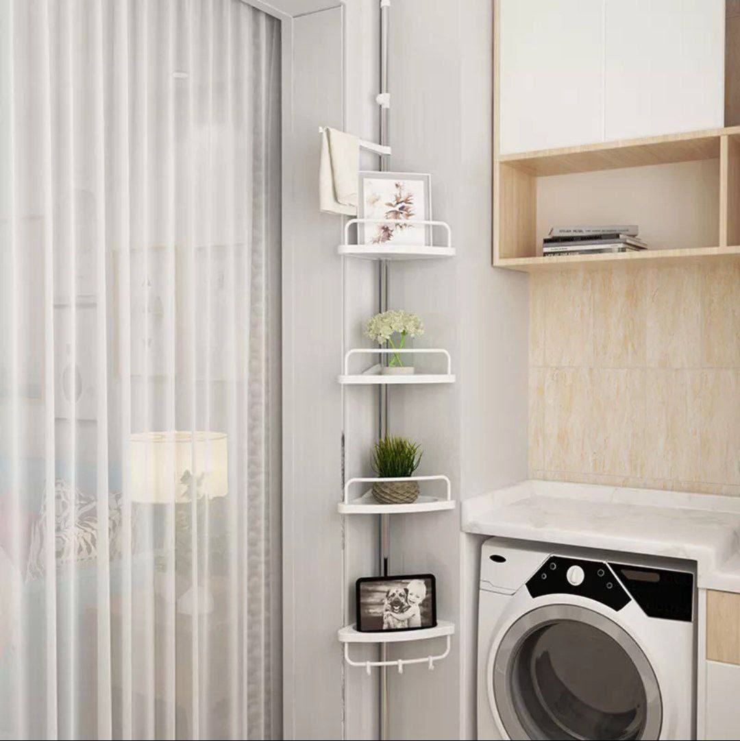 رف تخزين من 4 طوابق للحمام رف تنظيم قابل للتعديل متعدد الأغراض MULTI CORNER SHELF