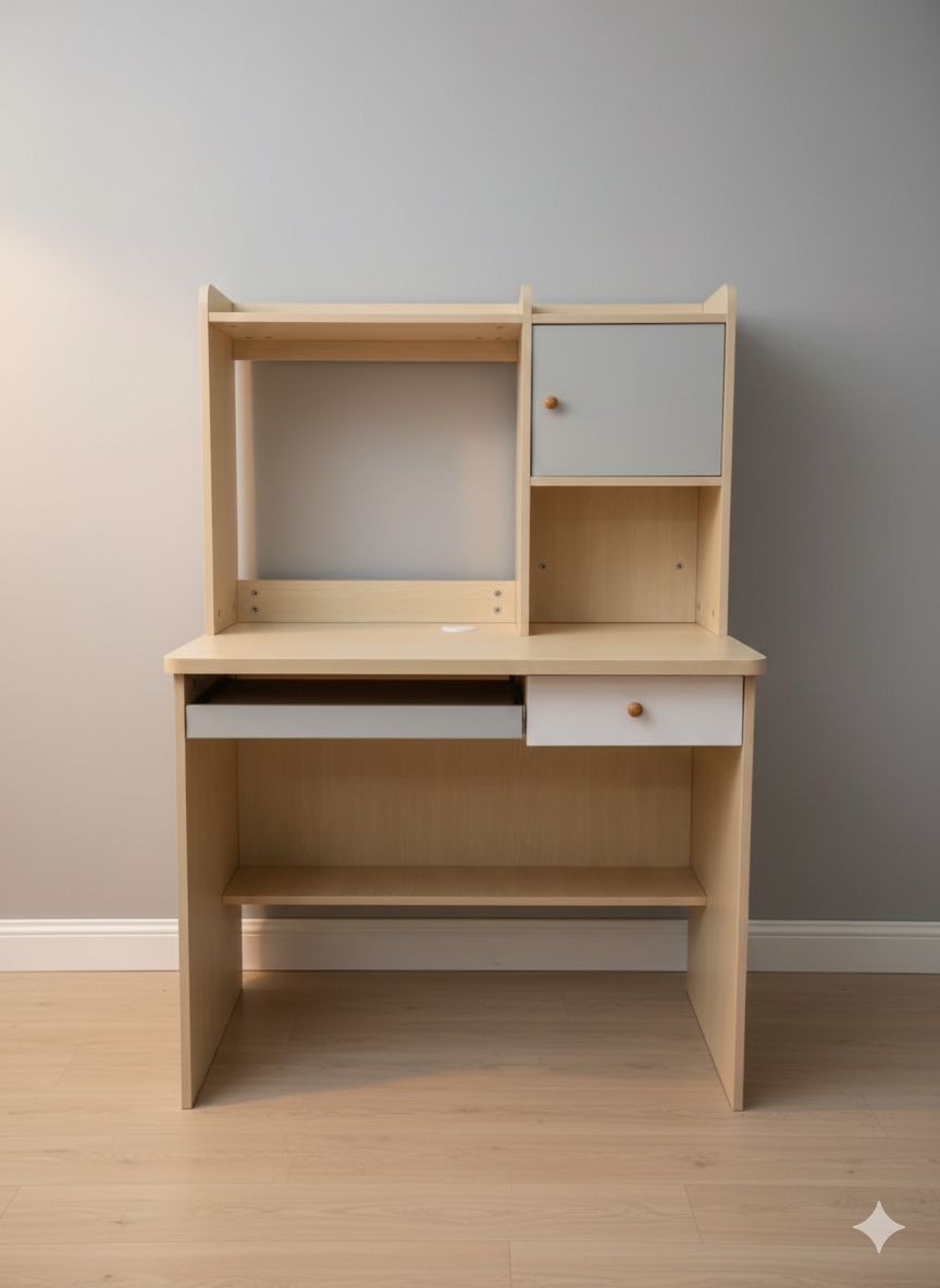 Bureau d’écriture avec rangement et tiroirs – Design compact et fonctionnel