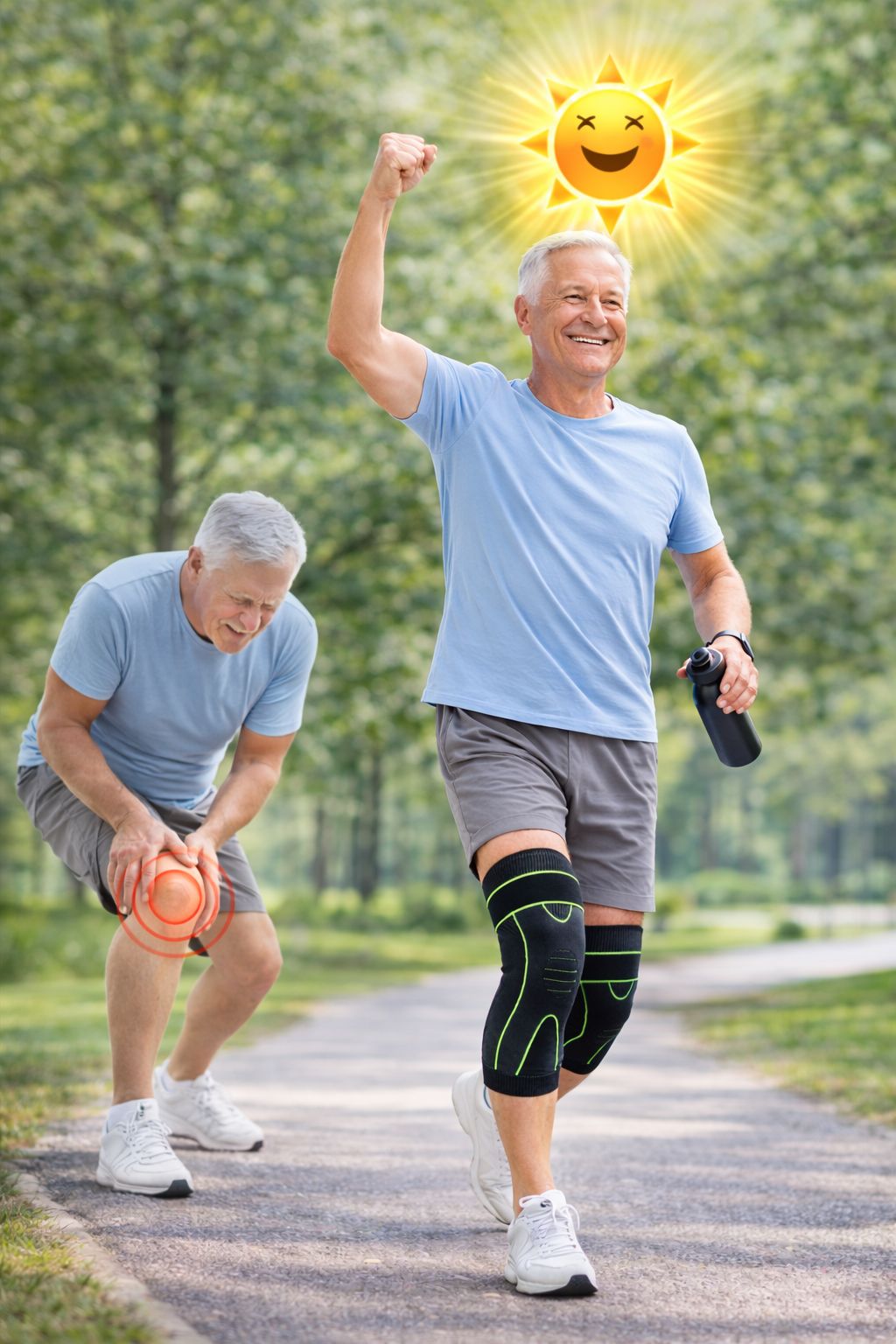 2 Manchons de compression longs pour les jambes,Genouillères douleurs articulaires وسادات دعم من قطعتين لدعامة الركبة كاملة الطول