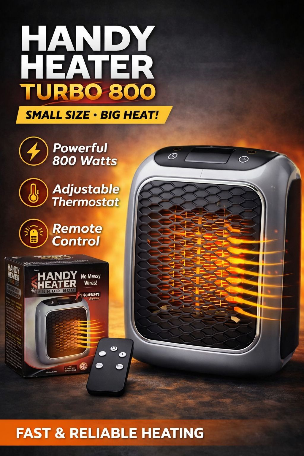 Chauffage électrique portable soufflant —/800 W - Compact et Réglable شوفاج منزلي