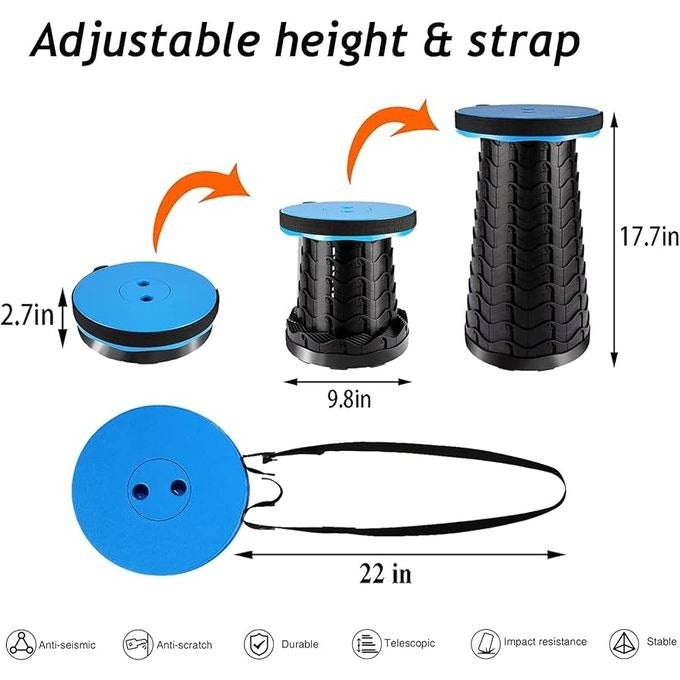 Tabouret Pliant Rétractable  كرسي مرن، قابل للطي، يدعم 225 كجم