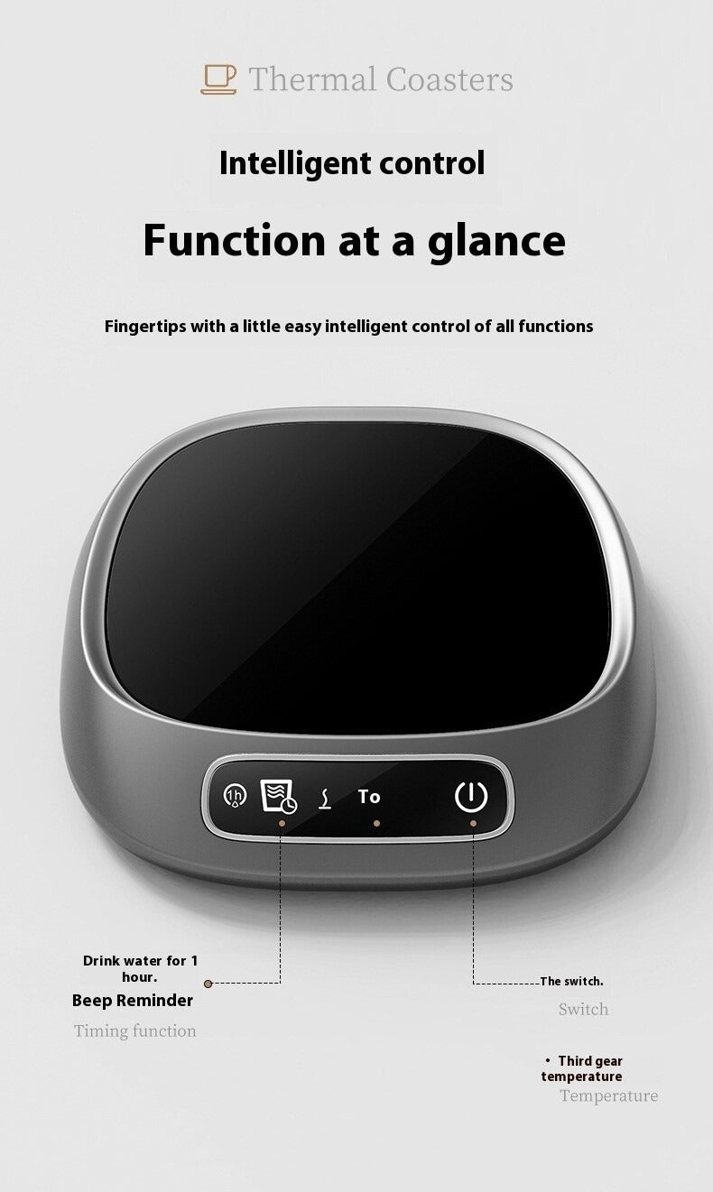 سخان أكواب قهوة ذكي ، يحافظ على درجة حرارة ثابتة.  USB، . ثلاث سرعات للتحكم في التسخين السريع. مصنوع من لوح زجاجي سيراميكي. مزود بخاصية الحماية من انقطاع التيار الكهربائي، ، القهوة، الماء الساخن، وغيرها. مثالي للاستخدام في المنزل، المكتب، أو أثناء السفر.