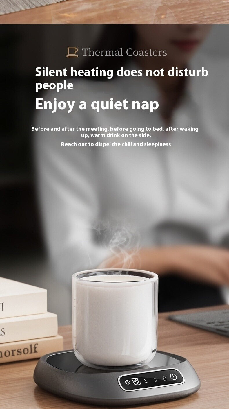 سخان أكواب قهوة ذكي ، يحافظ على درجة حرارة ثابتة.  USB، . ثلاث سرعات للتحكم في التسخين السريع. مصنوع من لوح زجاجي سيراميكي. مزود بخاصية الحماية من انقطاع التيار الكهربائي، ، القهوة، الماء الساخن، وغيرها. مثالي للاستخدام في المنزل، المكتب، أو أثناء السفر.