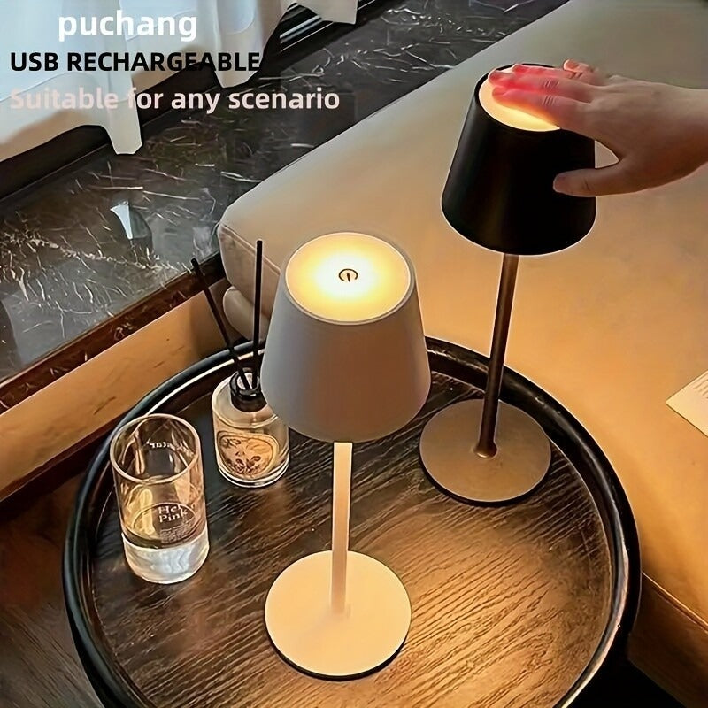 Lampe de Table Sans Fil Avec 3 Température de Couleur, Intensité Variable, Lampe de Chevet Tactile LED Rechargeable pour Chambre Salon Camping Jardin Café