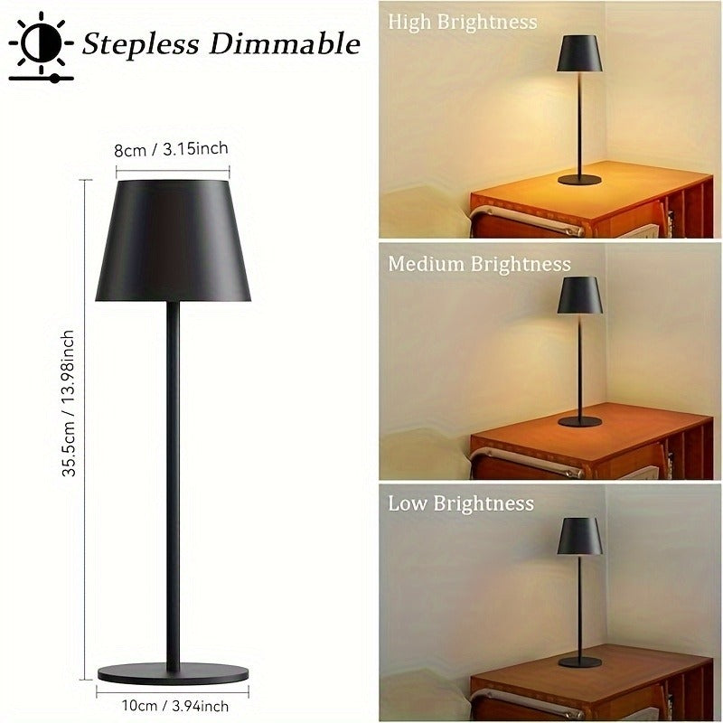 Lampe de Table Sans Fil Avec 3 Température de Couleur, Intensité Variable, Lampe de Chevet Tactile LED Rechargeable pour Chambre Salon Camping Jardin Café