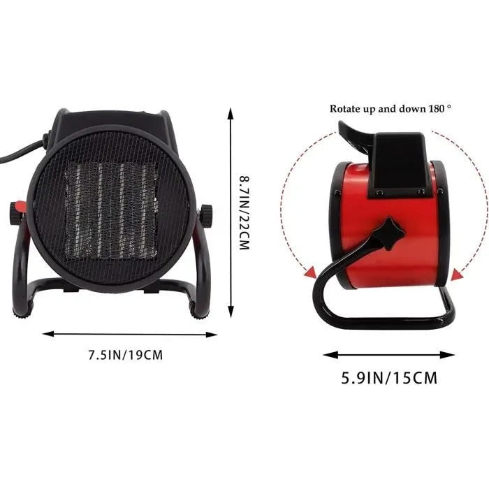 سخان كهربائي 2000 واط، مشع حراري سريع، سخان إضافي بثلاث سرعات، سخان داخلي بحماية من ارتفاع الحرارة