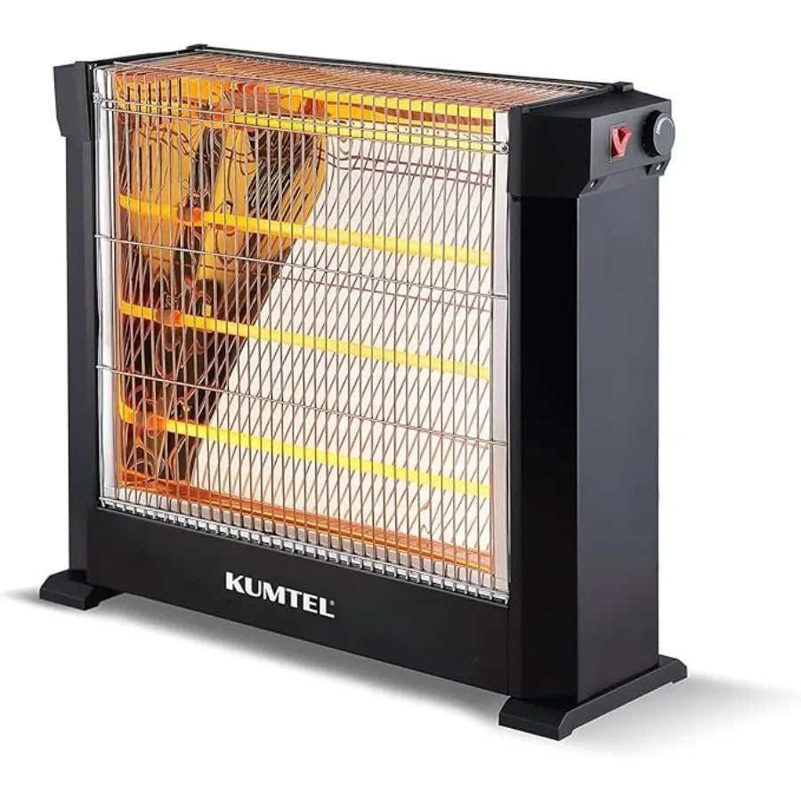 Chauffage électrique KUMTEL – 2200 W, 4 éléments (1100 W à 2200 W), H = 52 cm, L = 61 cm, P = 20 cm