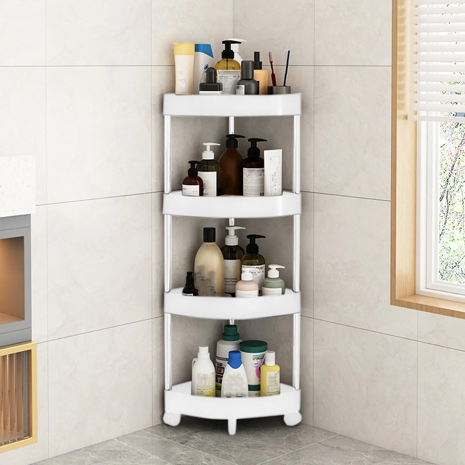 وحدة رفوف متنقلة للحمام والمطبخ والمكتب والمساحات الضيقة، منظم متعدد الاستخدامات