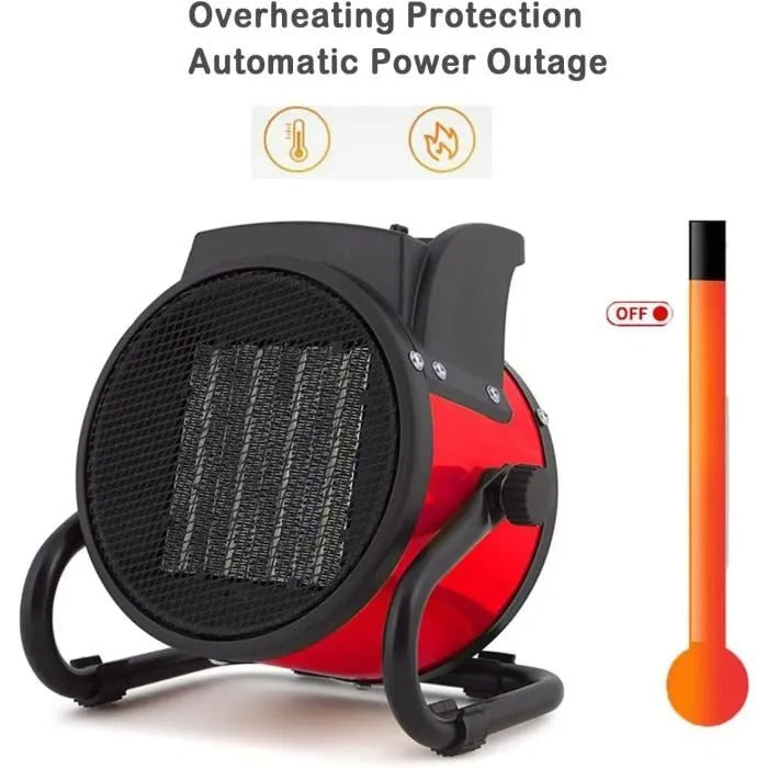 سخان كهربائي 2000 واط، مشع حراري سريع، سخان إضافي بثلاث سرعات، سخان داخلي بحماية من ارتفاع الحرارة