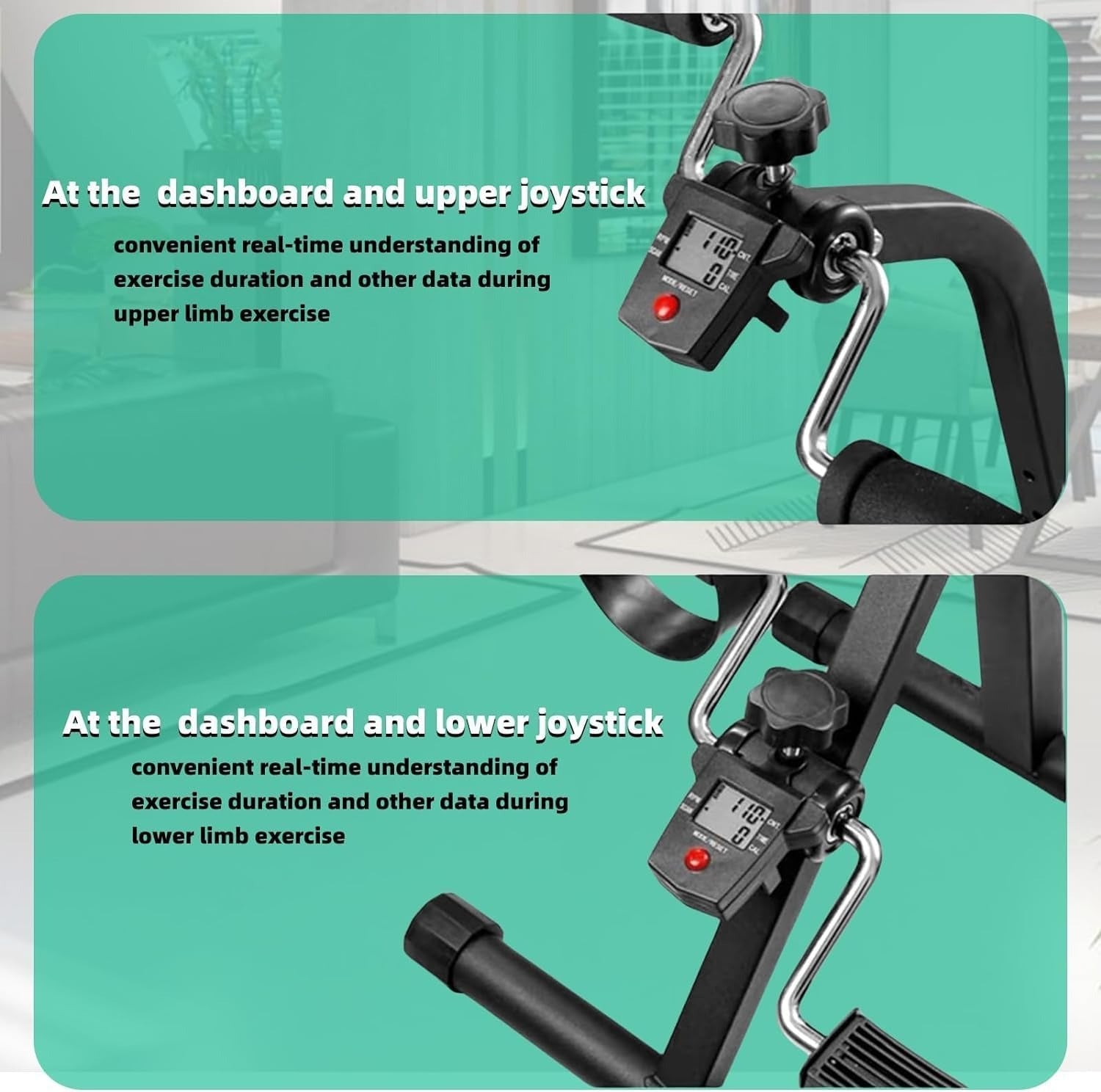 Pédalier à Double Pédale pour les Bras et les Jambes جهاز تمارين الدواسات لكبار السن، مناسب لتمارين اليد والذراع والساق والركبة، دراجة هوائية داخلية قابلة للتعديل، معدات لياقة بدنية لإعادة التأهيل