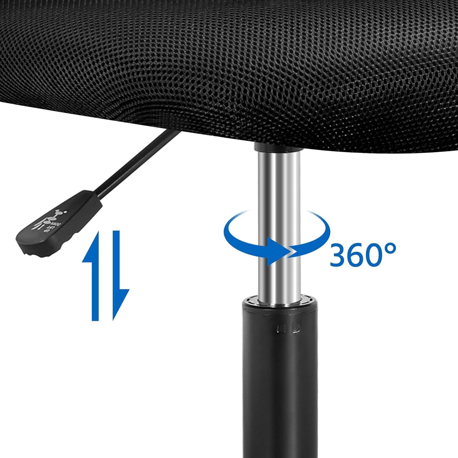 Chaise de bureau sans accoudoirs pour enfants , dossier mi-haut en maille, hauteur réglable avec soutien lombaire, idéale pour les petits espaces,