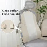 COUSSIN DE MASSAGE DORSAL SHIATSU SANS FIL, BEIGE ET FIN - COUSSIN CHAUFFANT RECHARGEABLE POUR UN SOULAGEMENT COMPLET DU DOS