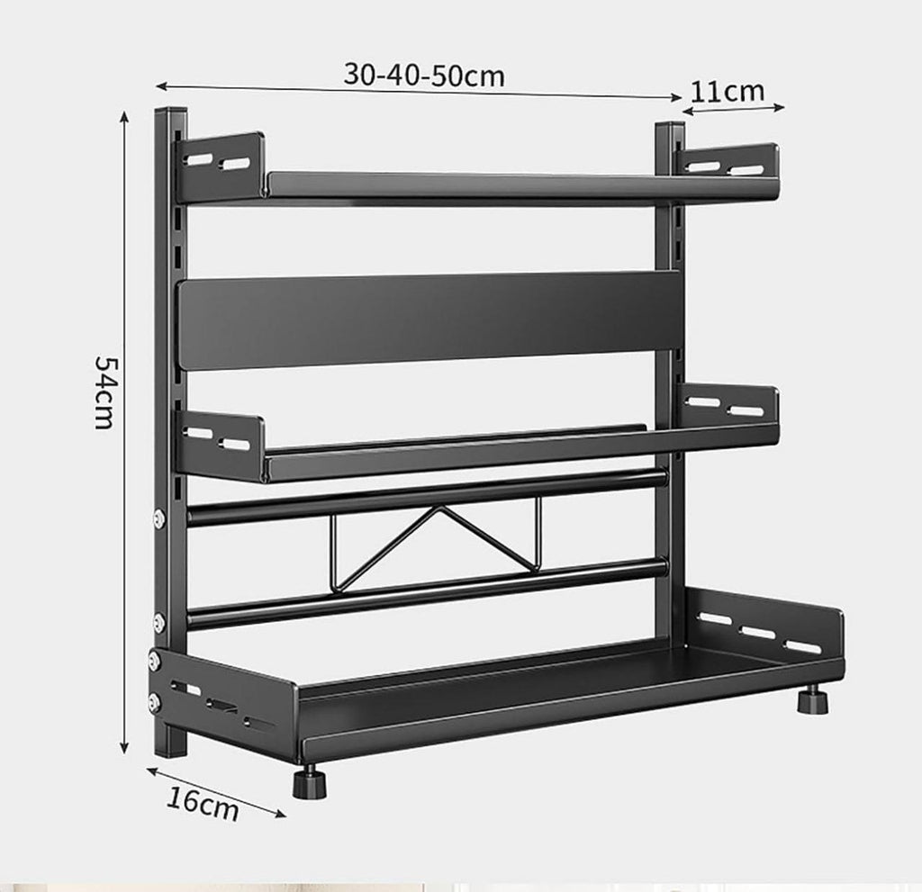 Étagère à épices sur pied, 3 niveaux pour comptoir de cuisine, étagère de rangement pour armoire, rangement des épices, étagère de rangement en métal pour cuisine, salle de bain, garde-manger,