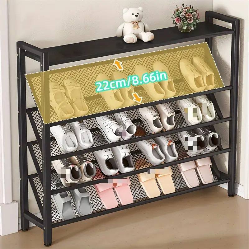 Étagère à chaussures ultra-mince à plusieurs niveaux, meuble de porte étroit et peu encombrant, idéal pour les petites portes d'entrée