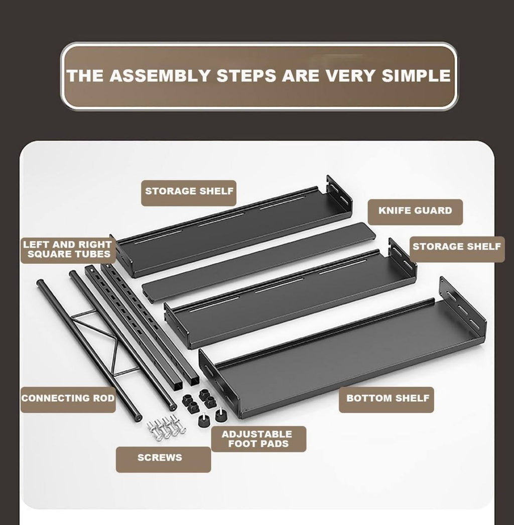 Étagère à épices sur pied, 3 niveaux pour comptoir de cuisine, étagère de rangement pour armoire, rangement des épices, étagère de rangement en métal pour cuisine, salle de bain, garde-manger,
