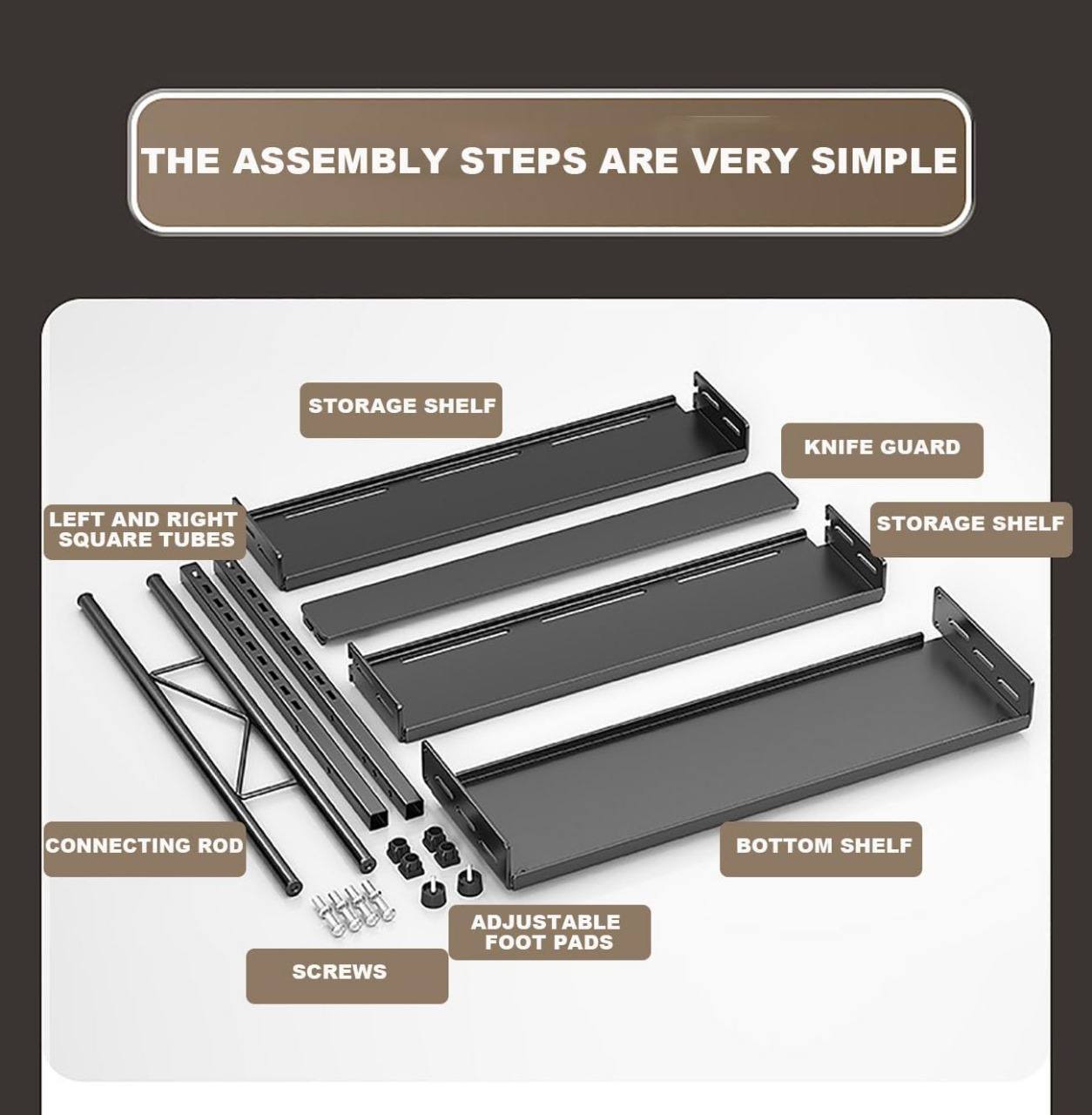 Étagère à épices sur pied, 3 niveaux pour comptoir de cuisine, étagère de rangement pour armoire, rangement des épices, étagère de rangement en métal pour cuisine, salle de bain, garde-manger,
