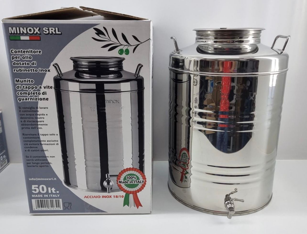 bidon pour Huile D'olive Acier Inoxydable alimentaire + Robinetحاويات لتخزين زيت الزيتون INOX