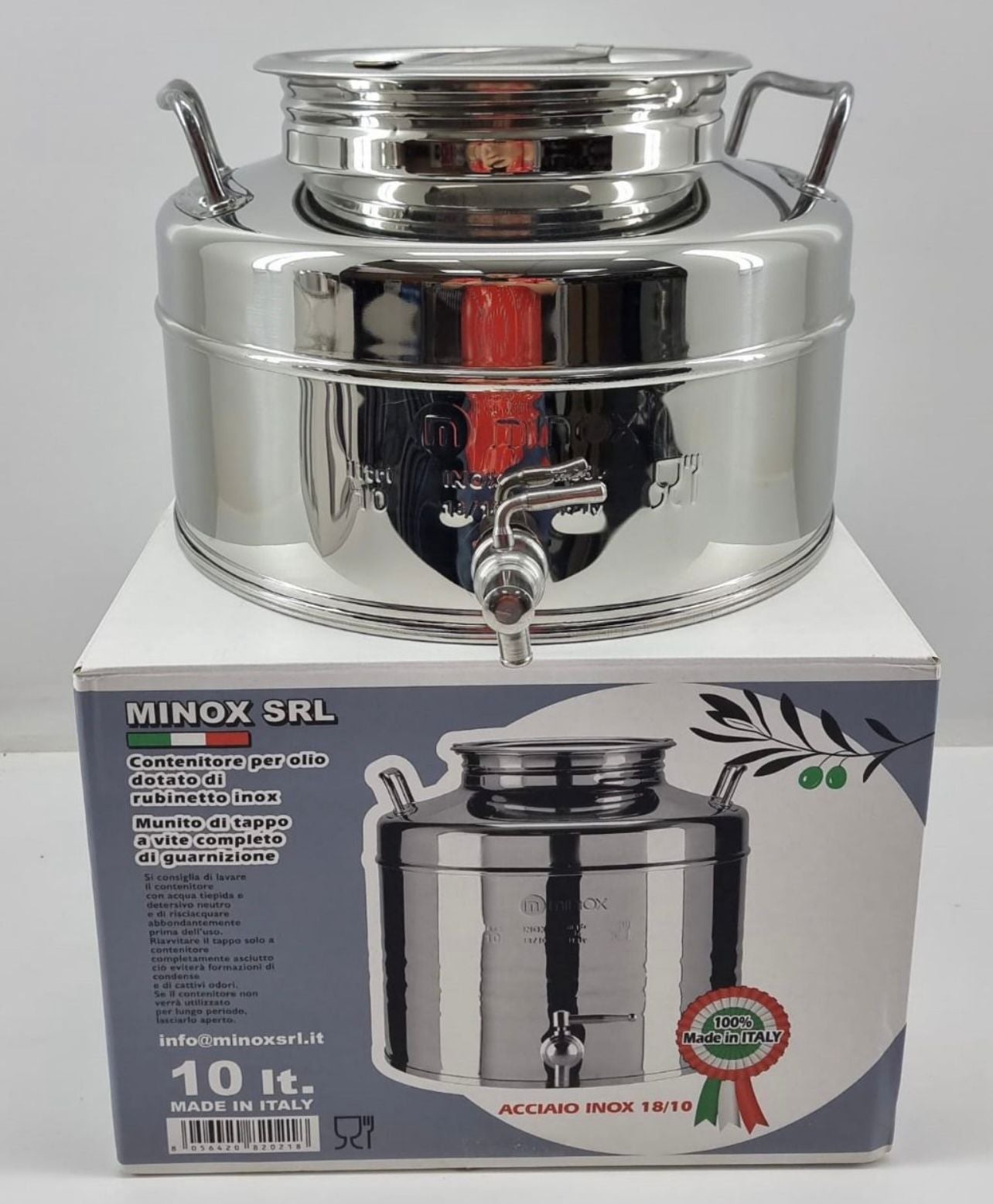 bidon pour Huile D'olive Acier Inoxydable alimentaire + Robinetحاويات لتخزين زيت الزيتون INOX
