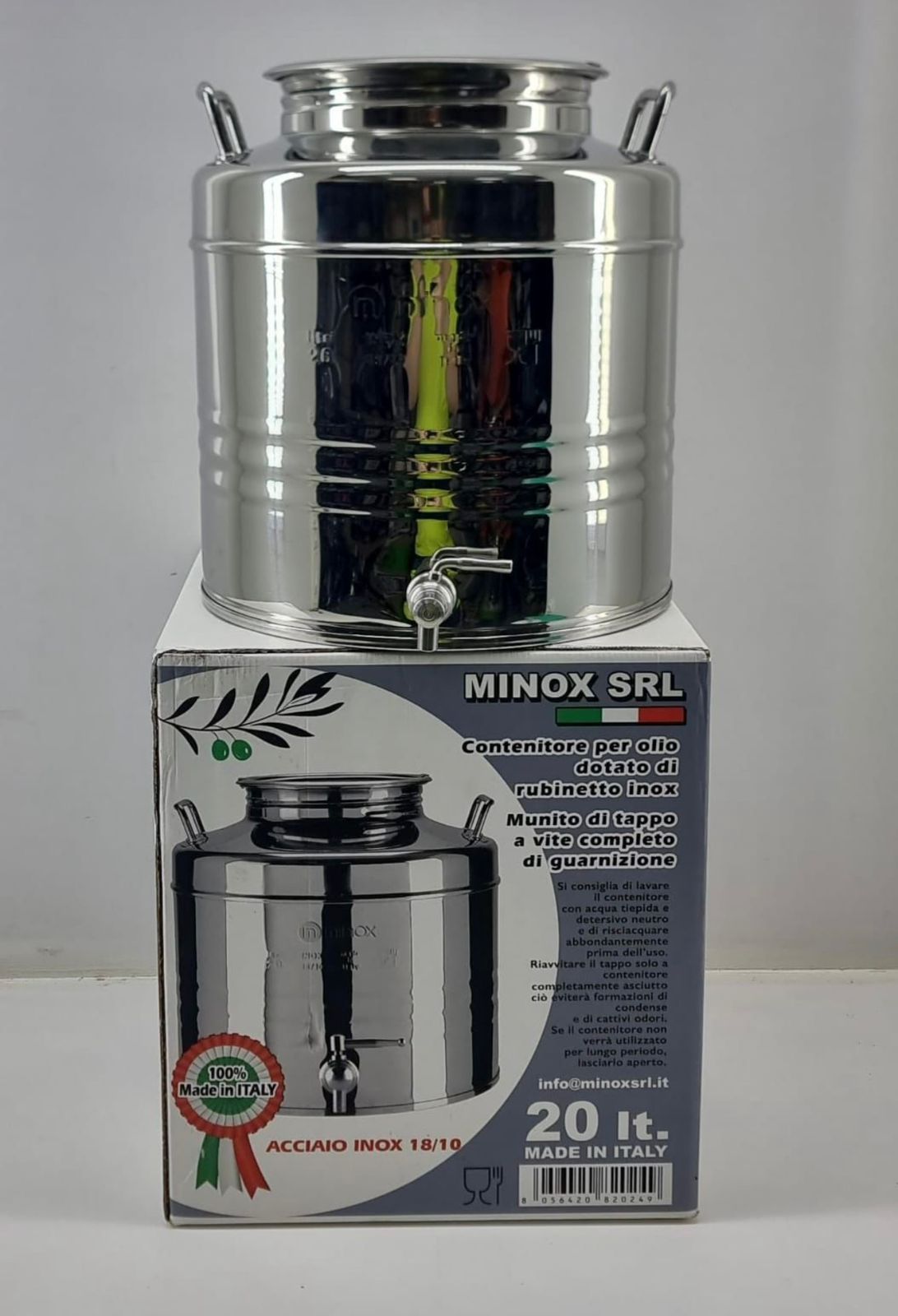 bidon pour Huile D'olive Acier Inoxydable alimentaire + Robinetحاويات لتخزين زيت الزيتون INOX