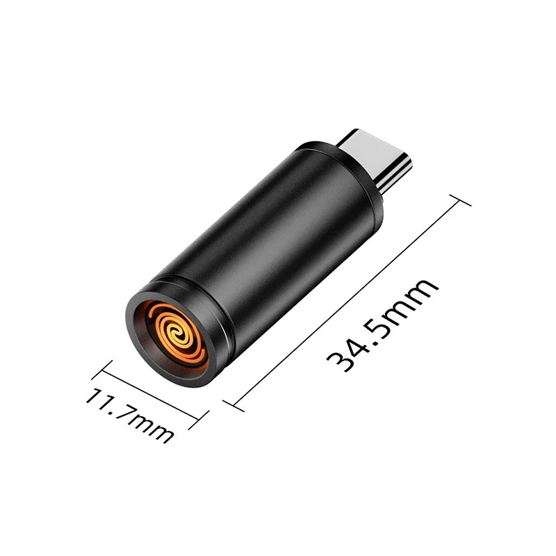 Mini briquet de Type C, coup d'allumage, arrêt automatique pour les voyages aériens en plein Air, sans batterie, sans flamme, adaptateur de briquet de sécurité Portable